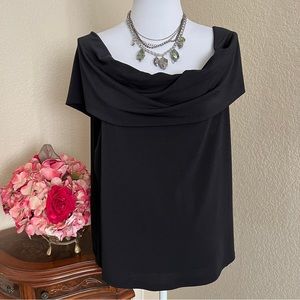 Jennifer Lopez Sleeveless Shawl Neck Top